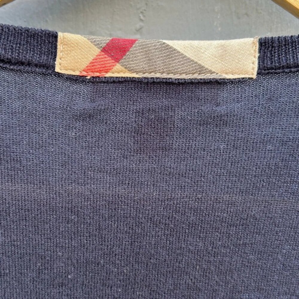 Burberry Navy Cotton Cardigan, size M - Picture 4 of 9